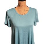 LuLaRoe  blue ribbed flowy short sleeved dress. Photo 1