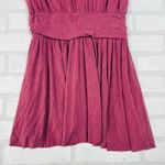 Free People Berry Pink Ruched Waist Faux Wrap V Neck Cap Sleeve Mini Dress S Photo 5