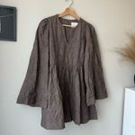 Tuckernuck NEW Hyacinth House Brown Becca Bell-Sleeved Mini Dress Size M Photo 3