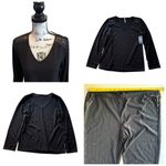 Vince Camuto Faye Long Sleeve Pullover & Pant Set Black Size Large Knit Sweater Photo 11