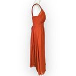 Birdy Grey Maxi Dress Women's Medium Rust Orange Tie Back Halter Sleeveless Photo 3