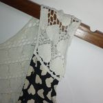 Shasa  M Crocheted Hearts Black Creme Tank Top Photo 1