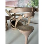 mix no. 6 Nude Studded Patent Leather Caged Strappy Pointed Toe Heels Sz 11 Photo 4