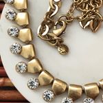 J.Crew  Matte Gold Tone& Rhinestone Statement Necklace 18” - 21.5” Photo 7