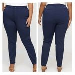 NWT‎ Catherines Womens Preppy The Universal Elastic Waist Dress Chino Pants 18W Blue Photo 1