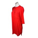 H&M  Orange Henley 3/4 Sleeve Patch Pockets Mini Pull On Casual Shirt Dress Sz 4 Photo 1
