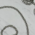 Womens Southwestern Concho Chain Belt Silver Tone Stamped One Size OS ✨ Photo 8