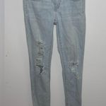 American Eagle  Women Super StretchX Blue Denim Ripped Jegging‎ jeans size 4 Photo 0