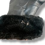 wilson's leather Vintage 90s  Black Faux Fur Lined Bomber Jacket Oversized Large Photo 9