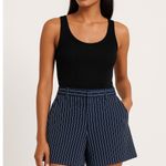 Abercrombie & Fitch High Rise Shorts Navy Stripe Large Preppy Photo 0