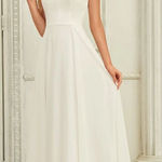 JJ's House JJ house wedding dress A-line Scoop Floor-Length Chiffon Wedding Dress #250142 Photo 0
