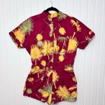 Free People Malibu Palm Leaf Romper Floral Printed Button Front Summer Size S Photo 2