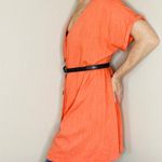&merci &Merci Orange Linen Tunic Short Sleeve Minimalist Shirt Photo 5