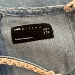 ASOS  Denim Mini Dress Lace Detail Size 6 Medium Photo 6
