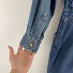 Styles To Go Vintage 90s Blue Denim Western Cowgirl Snap Button Long Sleeve Jean Maxi Dress Photo 14