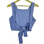 Madewell  Terry Tie Back Crop Tank Top XS Blue Purple Beach Boho Festival Y2K Photo 2