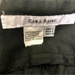 ZARA Black Chino Shorts Rolled Hem Flat Front Back Pockets Casual Classic size L Photo 8
