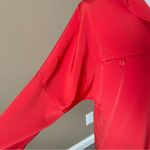 Rafaella  | Red Orange Oversized Button Down Blouse Sz 6 Photo 3