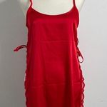 NWT Avid love red hot lingerie. Silky soft with lace. Ties at sides. Size Small. Red Photo 0