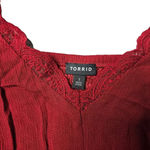 Torrid  Red Babydoll Gauze With Lace Inset Cami Photo 3