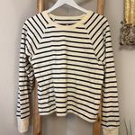 Madewell  Luxe Raglan Sweatshirt in Black and White Stripe Small Photo 4