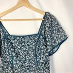 Ali & Jay Country Mart Teal Blue Floral Tiered Mini Dress M Photo 4