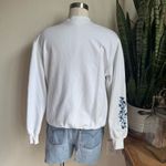 Vintage Embroidered Bird Floral White Sweatshirt large White Photo 2