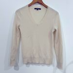 Quince 100% Cashmere V-Neck Sweater ivory Women’s XS timeless quiet luxury Photo 2