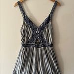 American Eagle  Blue and White Striped Romper Photo 0