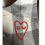 Madewell NWT Women Embroidered Flannel Pajama Romper in Buffalo Check XXS Photo 3