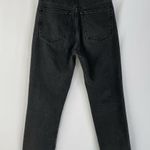 Topshop  Frayed Hem Cropped Straight Leg Jeans Washed Black Waist Size 25 Photo 7