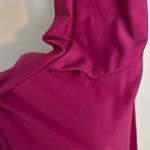 La Femme  Simple Elegant Long Jersey Dress with Scoop Neck in Burgundy Photo 8