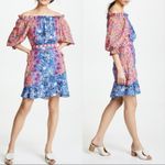SALONI Blue Pink Grace in Foxglove Meadow Print 100% Silk Dress Size 2 Photo 8