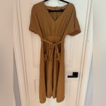 Madewell Madwell Linen-Blend Dolman-Sleeve Tie-Waist Midi Dress, Size 8 Photo 4