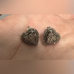 Kay Jewelers Diamond Heart Earrings 1/10 ct tw Sterling Silver 925 Photo 1