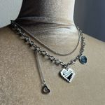 Layered heart charms I Love You S.Steal necklace Silver Photo 5