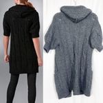 Vince Stella Alpaca Wool Cable Knit Hooded Duster Cardigan: Heathered Grey Photo 2