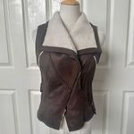 Forever 21  brown faux leather zip up vest Photo 4