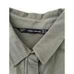 ZARA Trafulac Women’s Embroidered button-down Size M Army Green Long Sleeve Photo 2
