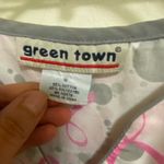 Greentown Womens Scrubs Scrub Smock Top Shirt S Small Breast Cancer Pink Ribbon Photo 1