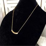 Jessica Simpson  Rhinestone Bar Fashion Necklace Gold Tone Photo 3