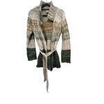 Free People ‎ Collared Cardigan Sweater Loose Knit Jacket Tie Wool Women'sLarge Photo 1