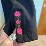 No Boundaries  Y2K vintage black 3/4 sleeve button up embroidered flowers size L Photo 5
