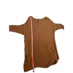 Chestnut brown woven lagenlook quarter sleeve tunic relaxed fit women's medium Photo 1