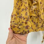 Paige  Trista Silk Ruffle Tie Waist V Neck‎ Flutter Sleeve Blouse XS Tumeric $229 Photo 5