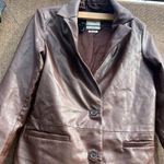 Abercrombie & Fitch  Brown Vegan Leather Blazer Jacket Women’s Sz M Photo 1