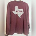 Home Free Maroon Crewneck Texas Shaped State Cotton Comfy Long Sleeve Top Sz XL Red Photo 5