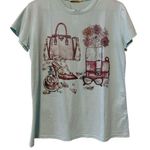 Vinizbena Italian Designer Tee Mint Green Embellished Handbag & Roses T Photo 0