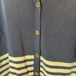 Ralph Lauren Lauren Ralph‎ Lauren Women's 1X Navy Blue Striped Button Silk Cardigan Sweater Photo 3