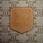 CELINE  Vintage Macadam Long Wallet Tan Canvas Leather Trim Made In Italy Photo 5